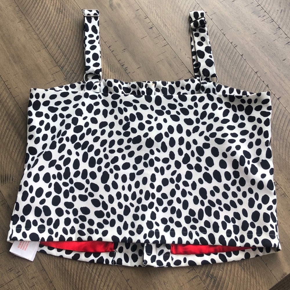 Mpc Button Up Dalmatian Crop Top - image 2